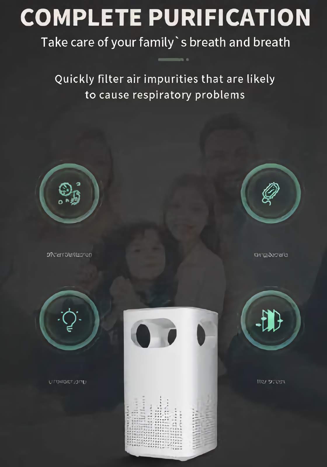 HEPA Filter Air Purifier with Activated Carbon - Portable USB