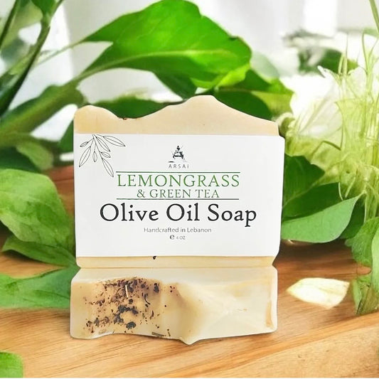 Arsai Lemongrass & Green tea Pure Olive oil Bar Soap - 100% Natural