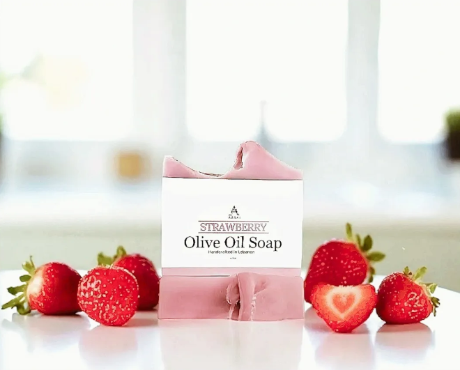Arsai Strawberry Pure Olive Oil Bar Soap